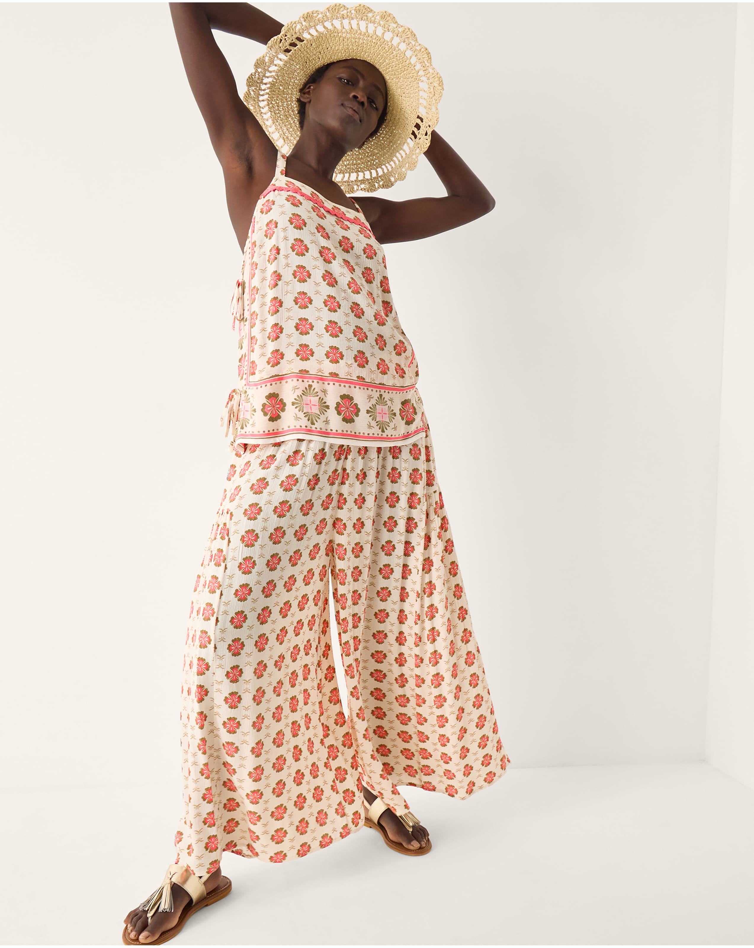 Monsoon Maddie Floral Print Trousers