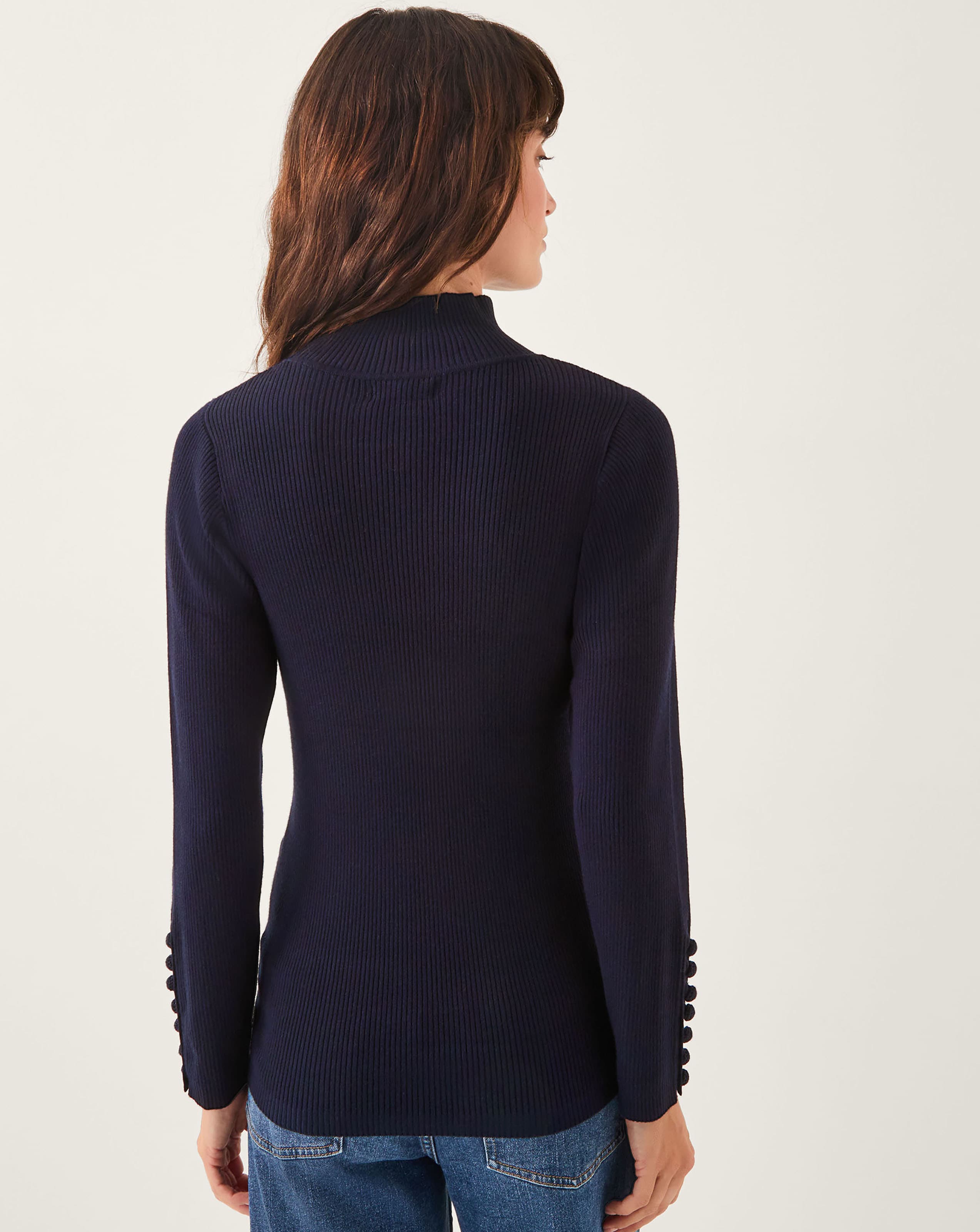 Monsoon Ruby Ribbed Polo Neck Jumper