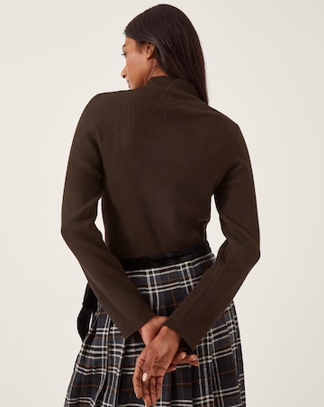 Monsoon Ruby Ribbed Polo Neck Jumper