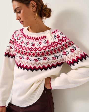 Monsoon Rhi Floral Fair Isle Jumper