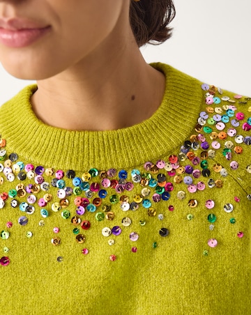 Monsoon Samara Sequin Collar Jumper