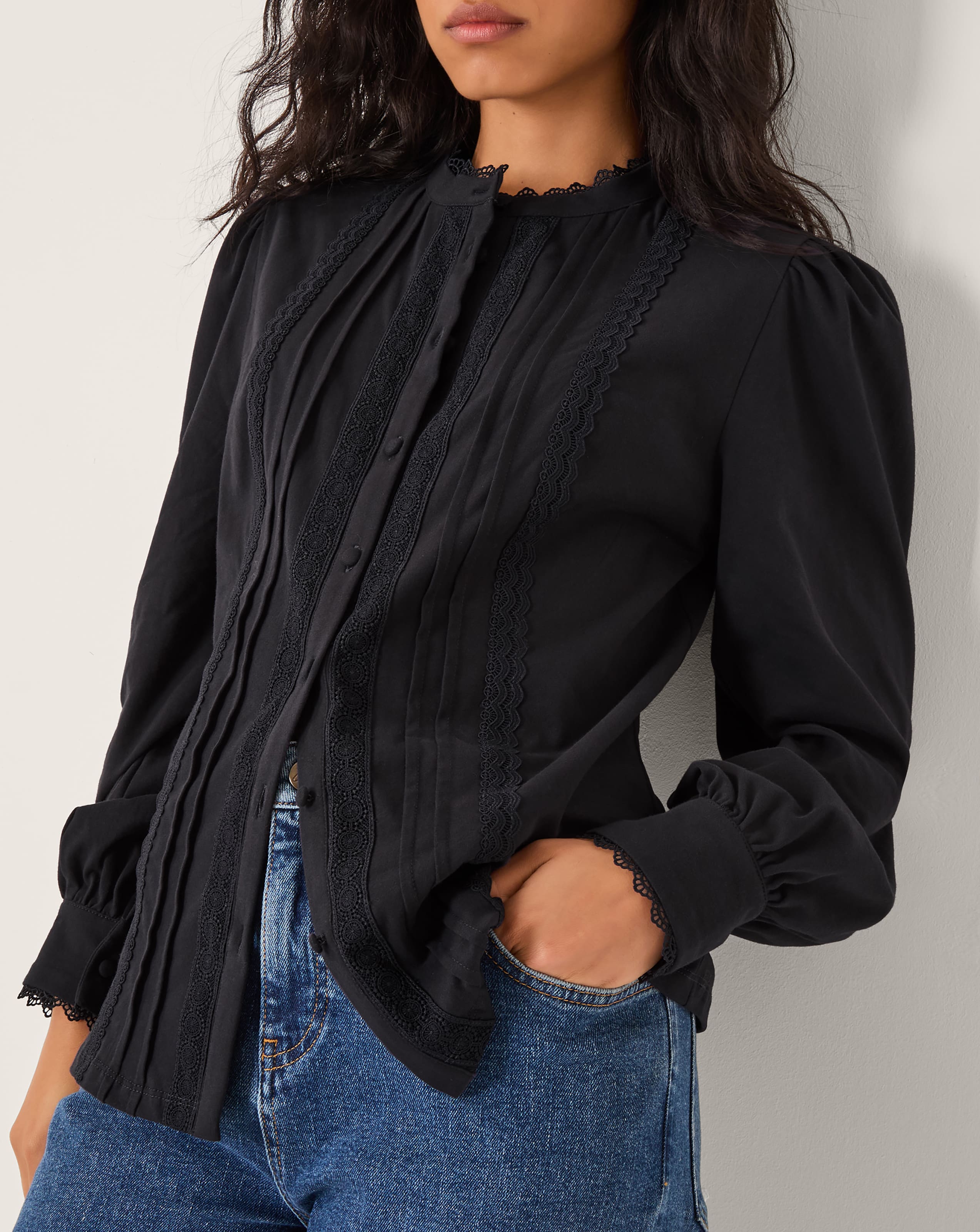 New In - Monsoon Layla Lace Trim Shirt