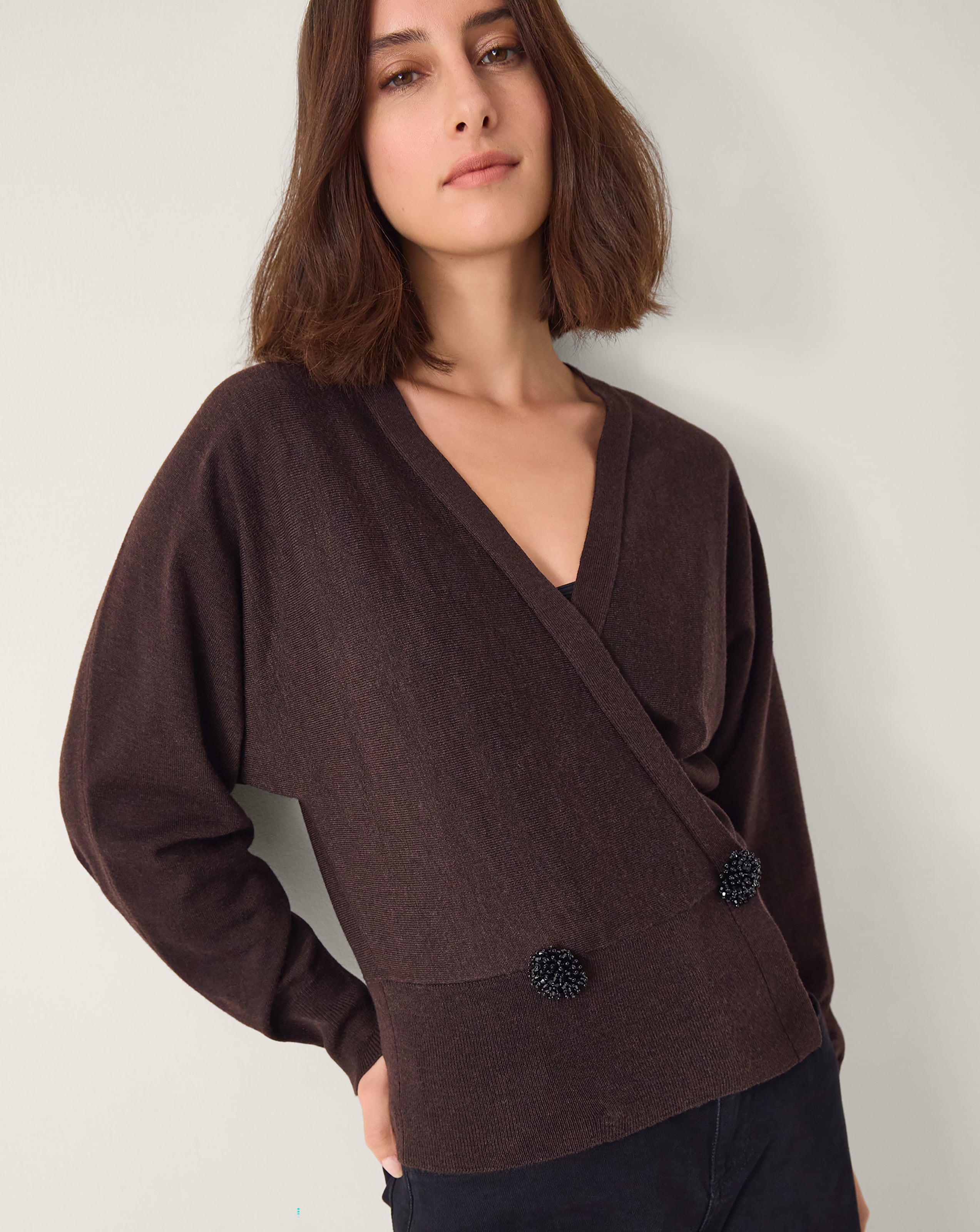 New In - Monsoon Thea Embellished Wrap Jumper