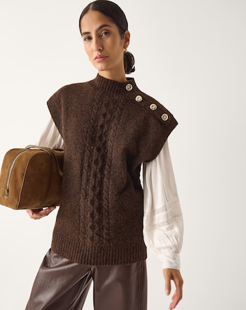 Monsoon Coli High Neck Cable Knit Vest