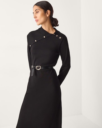 Monsoon Button Collar Midi Jumper Dress