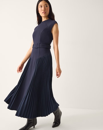 Monsoon Pleat Sleeveless Midi Dress