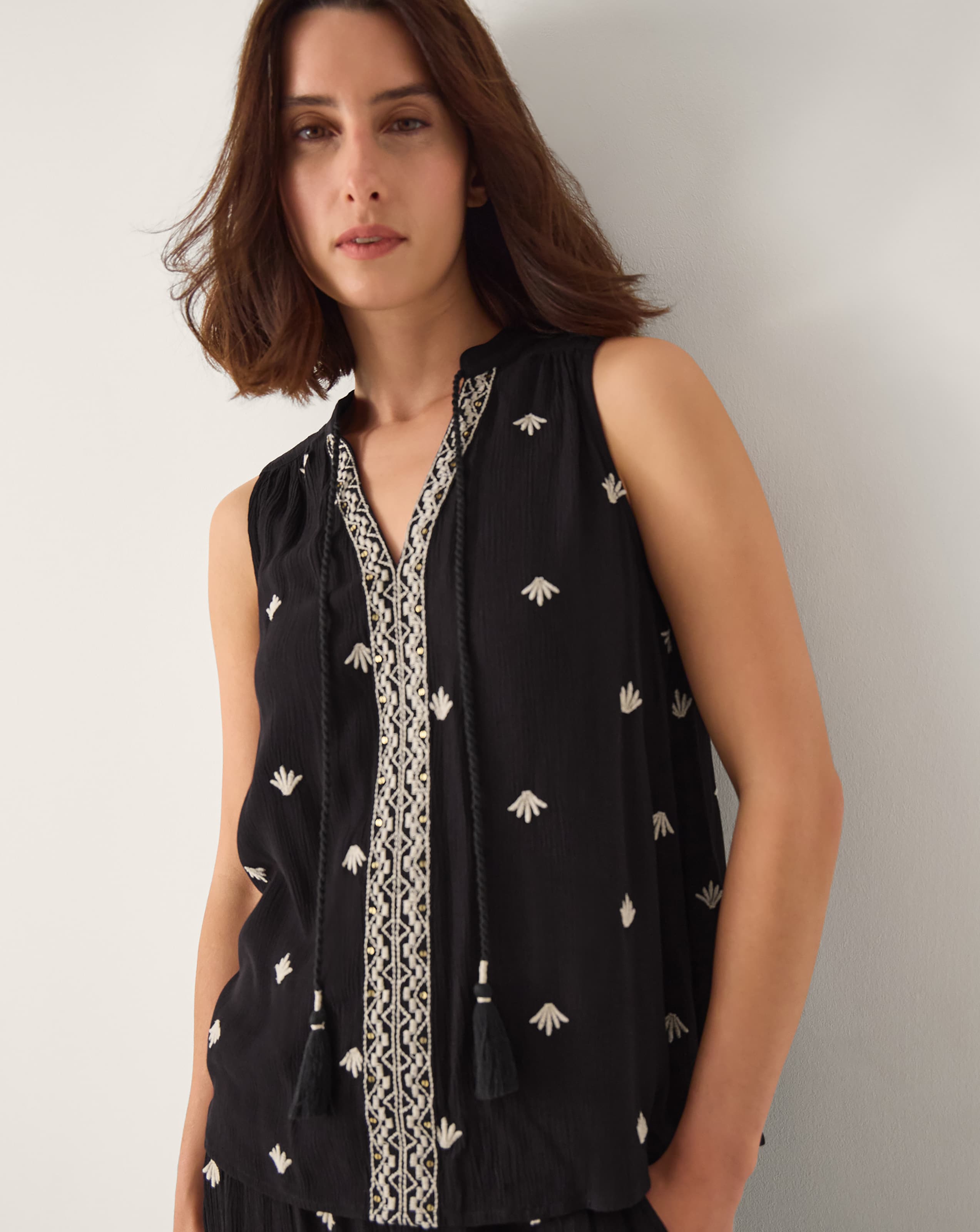New In - Monsoon Samara Embroidered Tank Top