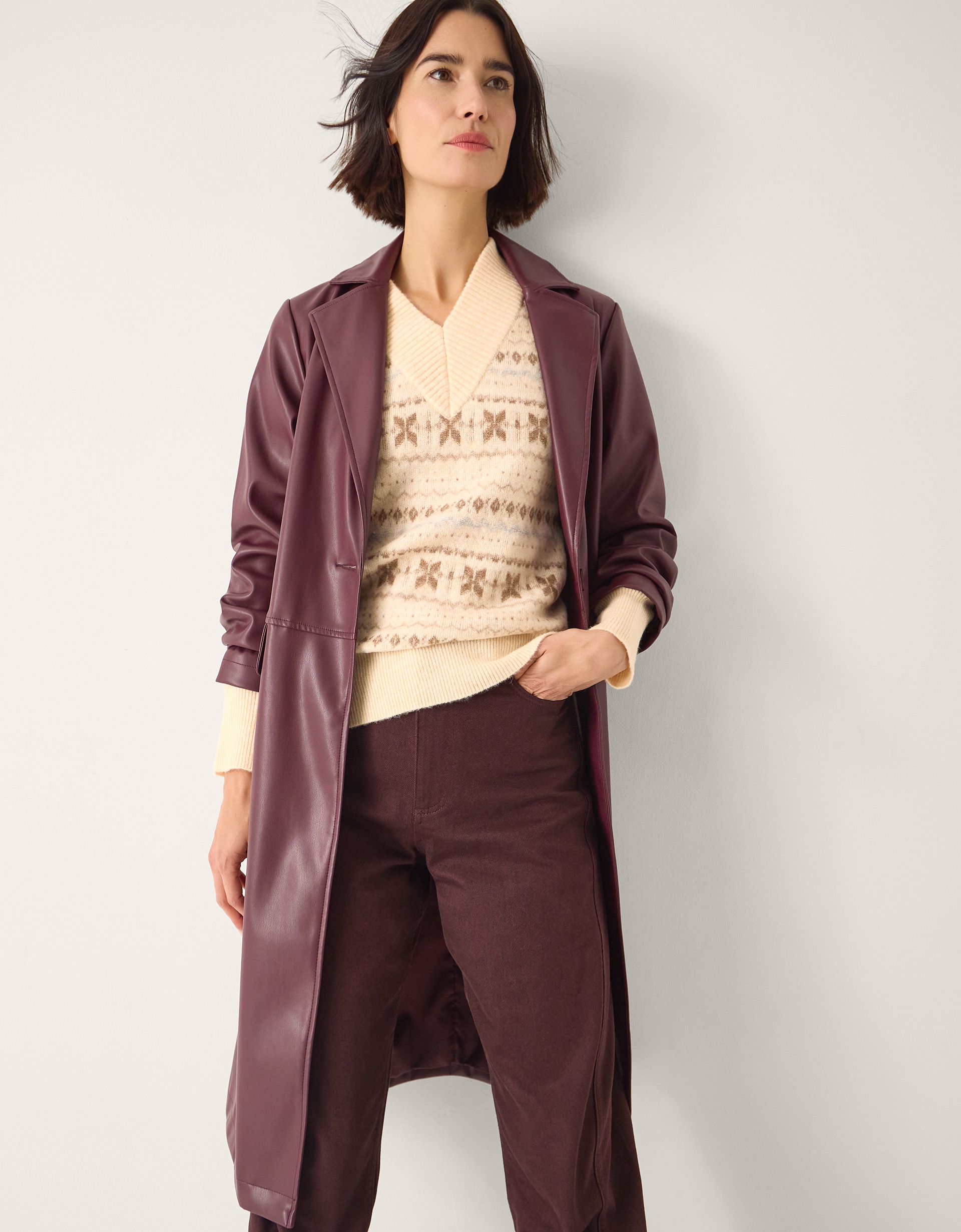 New In - Monsoon Febe V-Neck Fair Isle Jumper