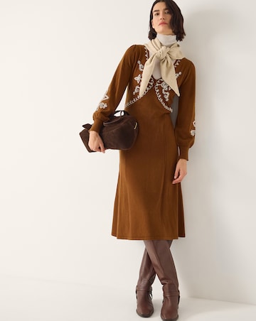 Monsoon Cleo V-Neck Knit Midi Dress