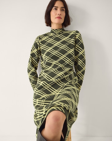 Monsoon Claudia Check Knit Midi Dress