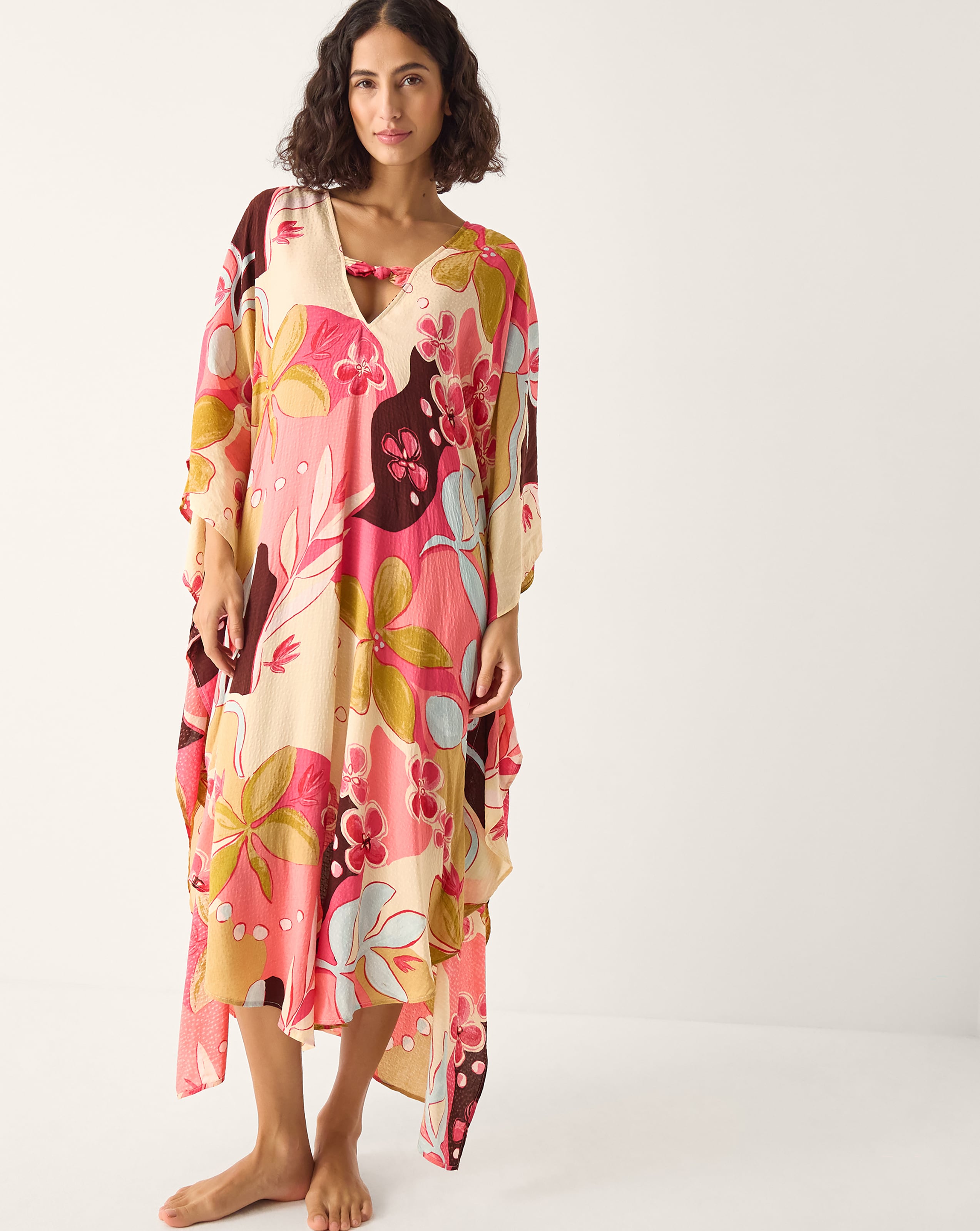 New In - Monsoon Iris Floral Print Maxi Kaftan