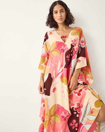 Monsoon Iris Floral Print Maxi Kaftan