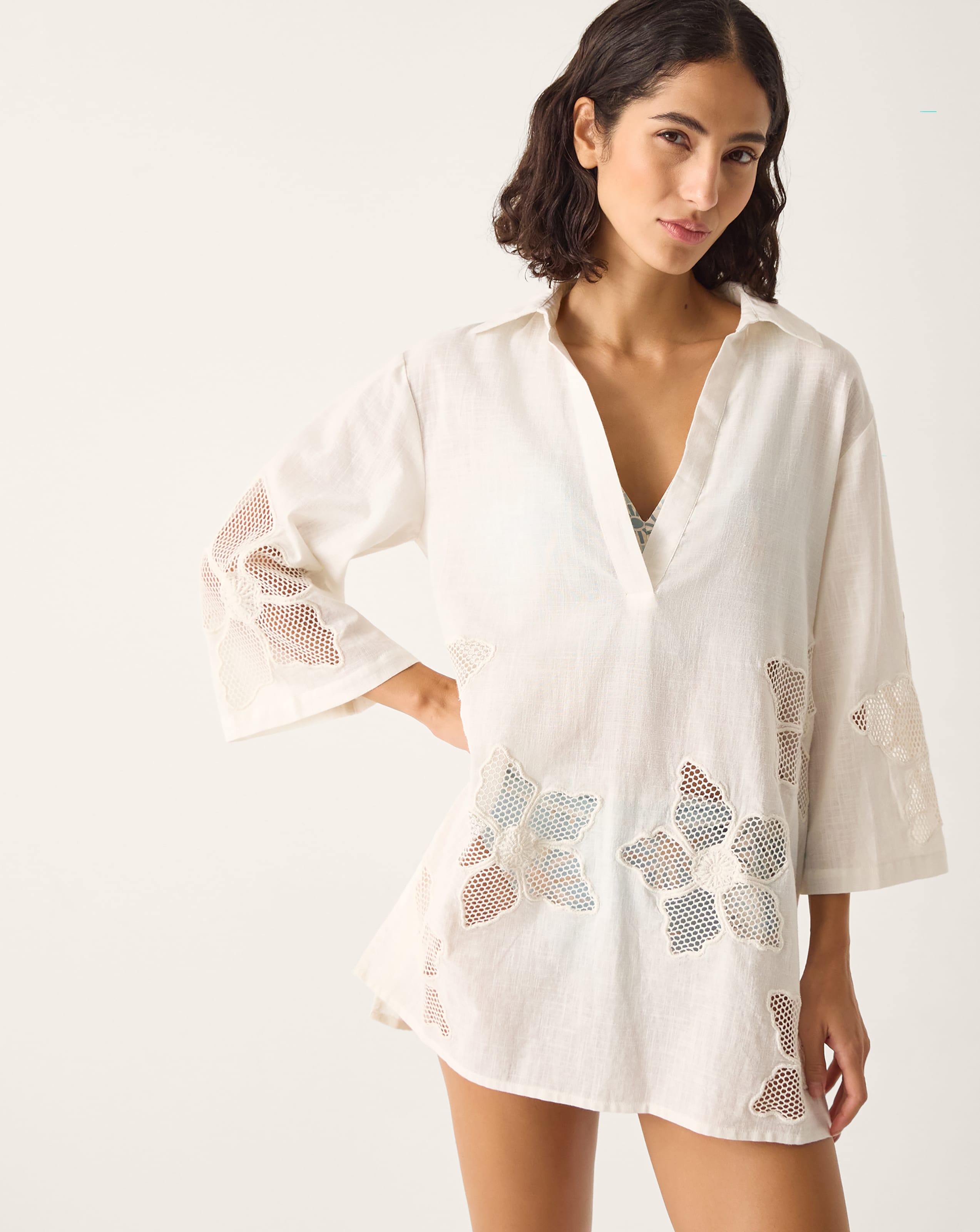 New In - Monsoon Joanna Cutwork Beach Shirt