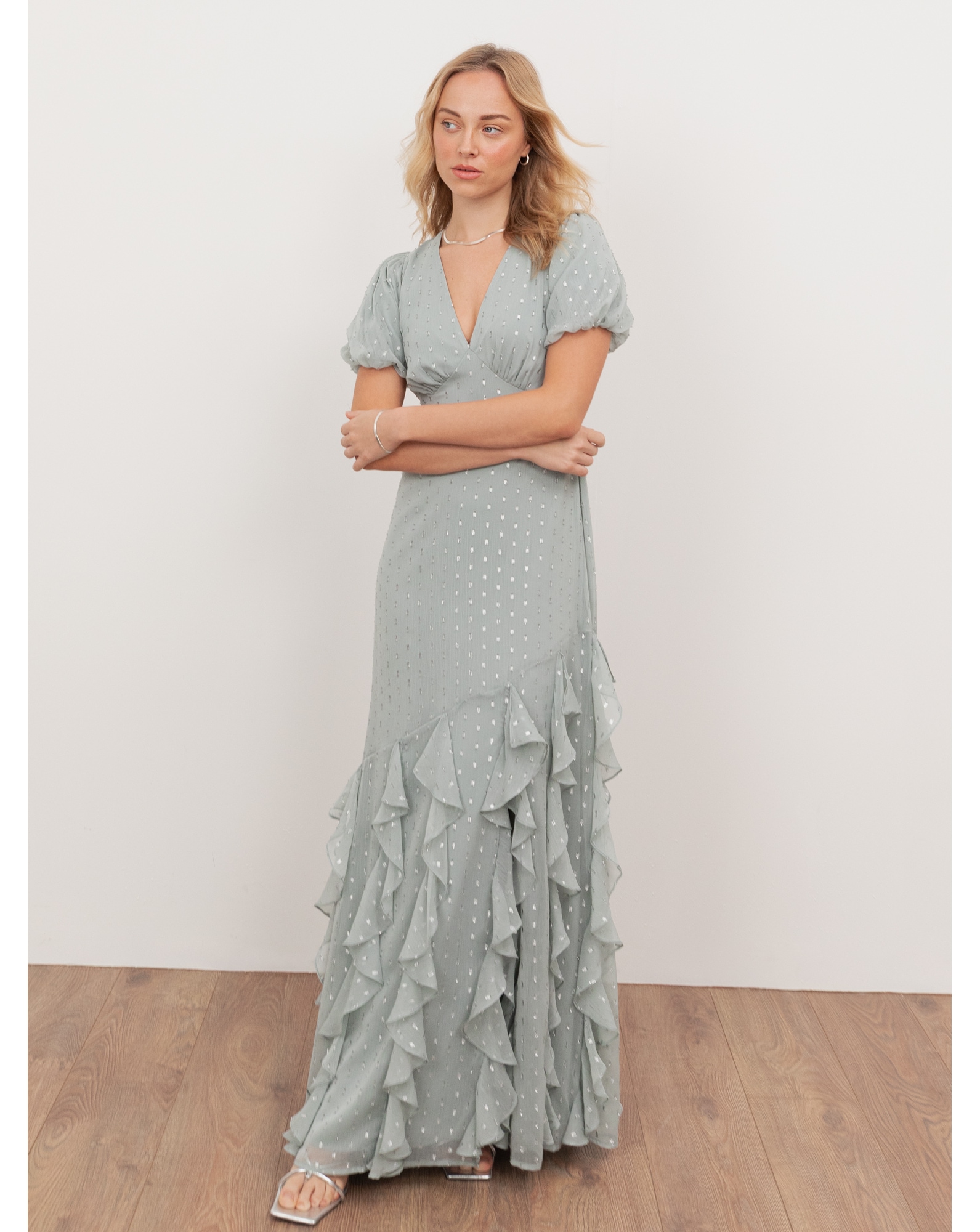 New In - Anaya With Love Metallic thread Dress