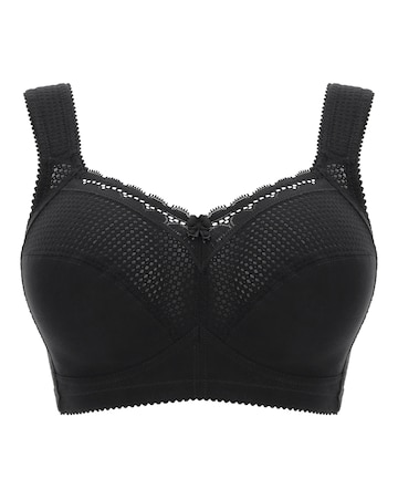 Miss Mary of Sweden Diamond Non Wired Cotton Bra Black