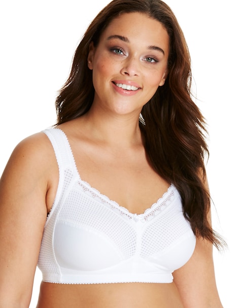 Miss Mary of Sweden Diamond Non Wired Cotton Bra White