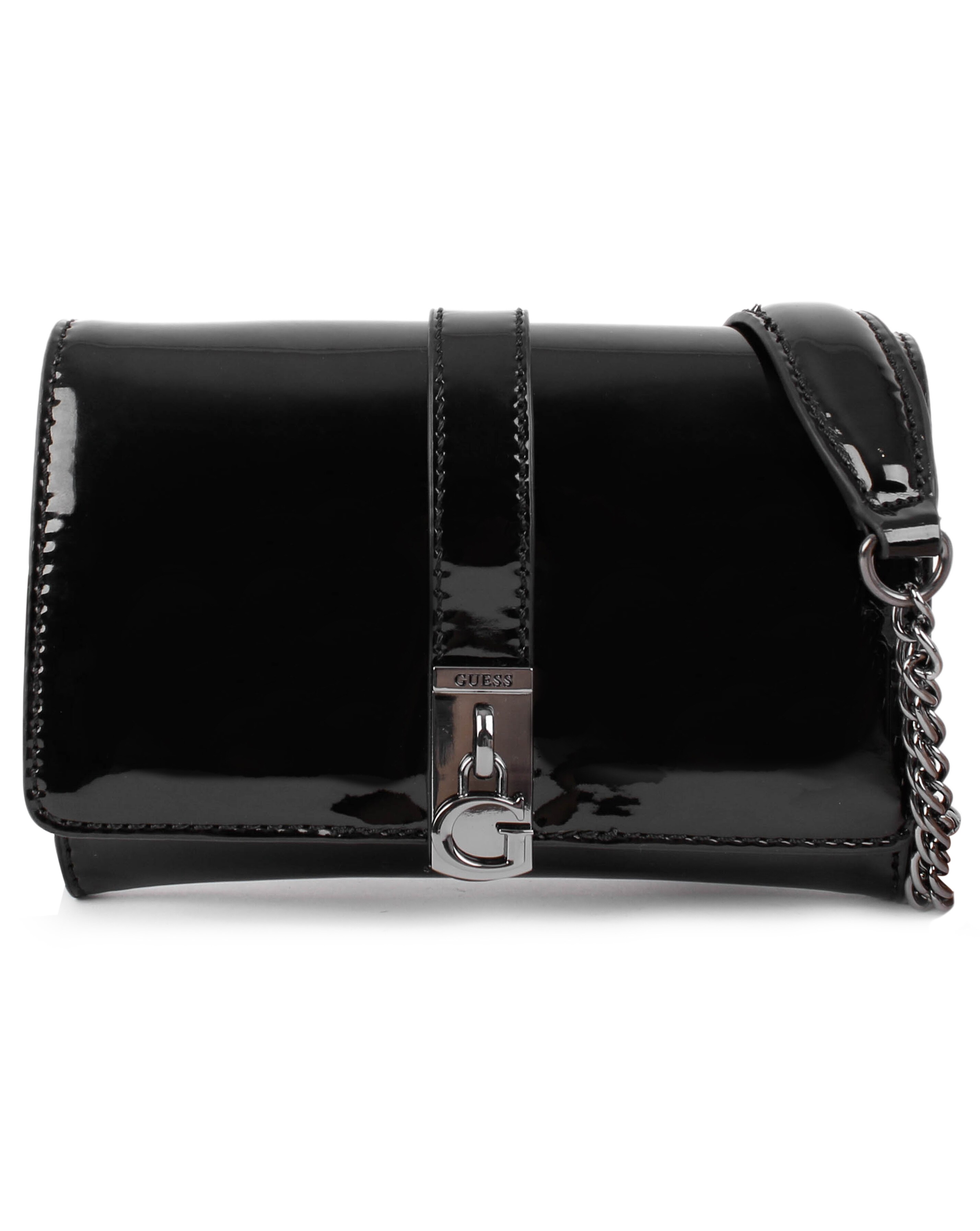 Guess black patent clearance bag