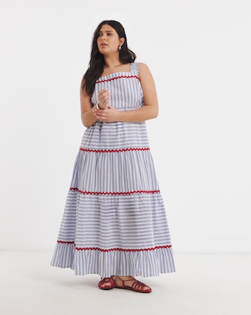 Stripe Maxi Dress With Ric Rac Trim