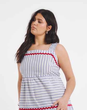 Stripe Maxi Dress With Ric Rac Trim