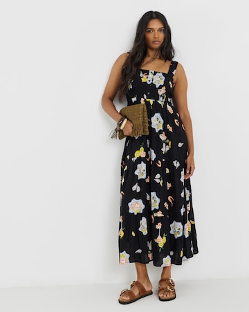 Crinkle Maxi Dress With Shirred Detail