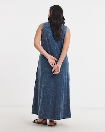 Trapeze Acid Wash Maxi Dress