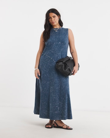 Trapeze Acid Wash Maxi Dress