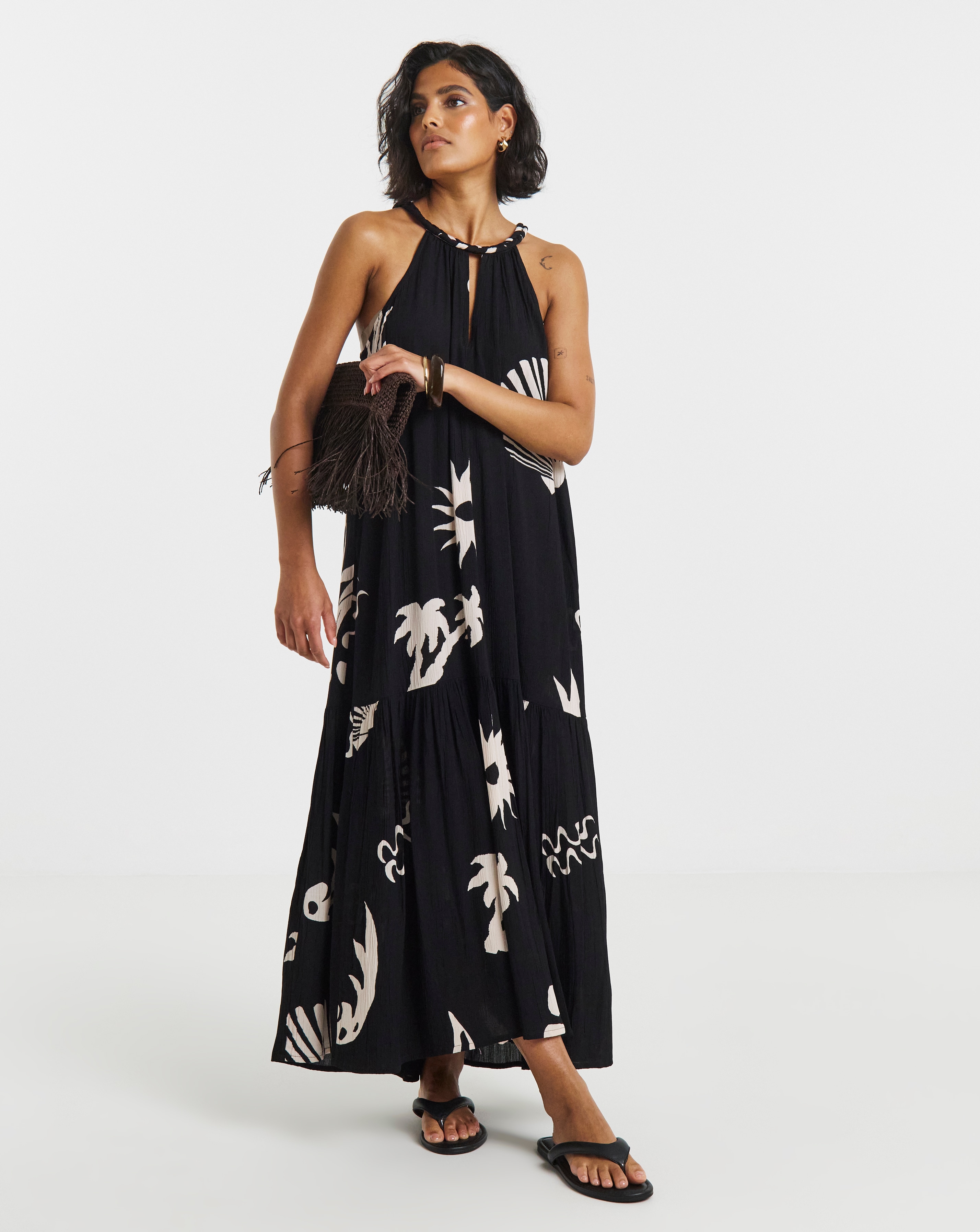 New In - Crinkle Trapeze Maxi Dress