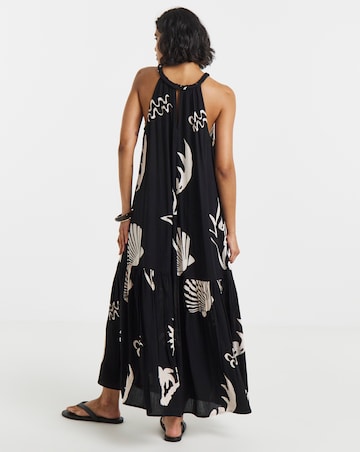 Crinkle Trapeze Maxi Dress