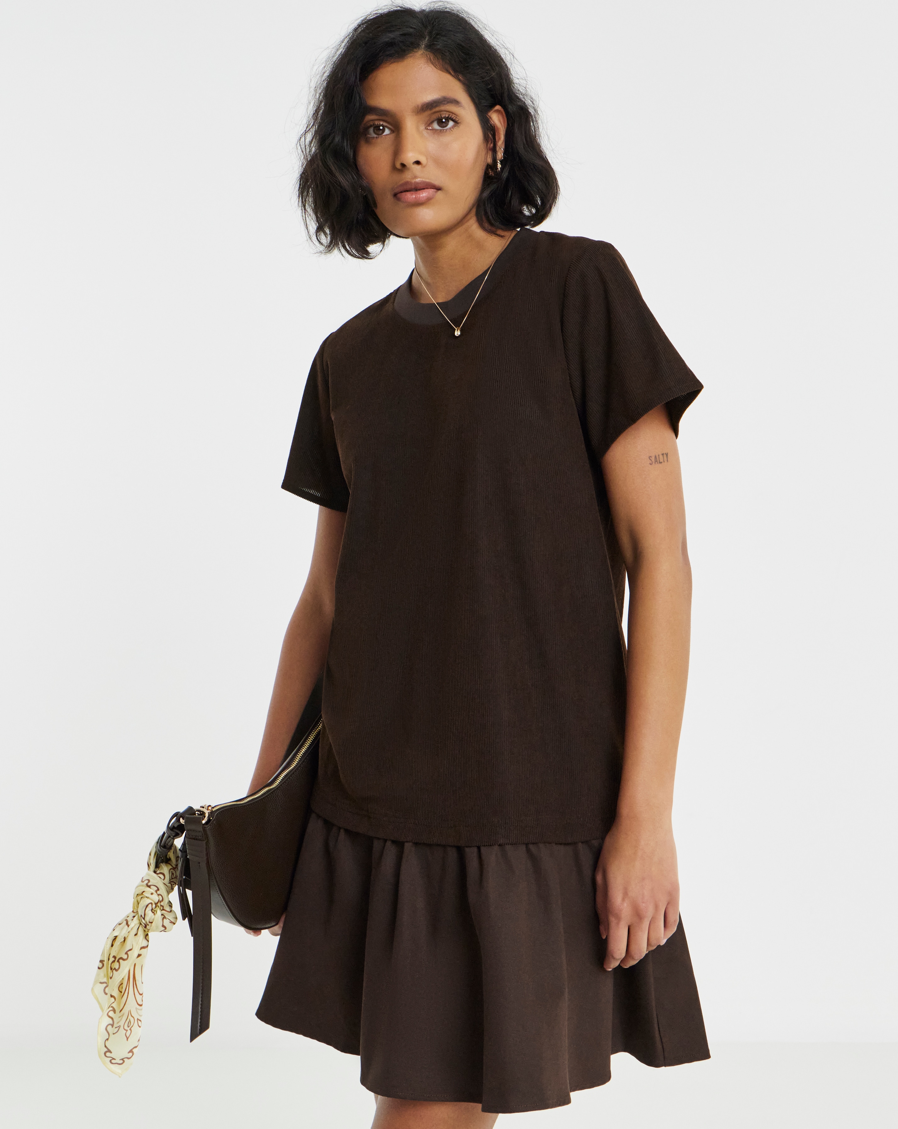Cord Hybrid T-Shirt Dress