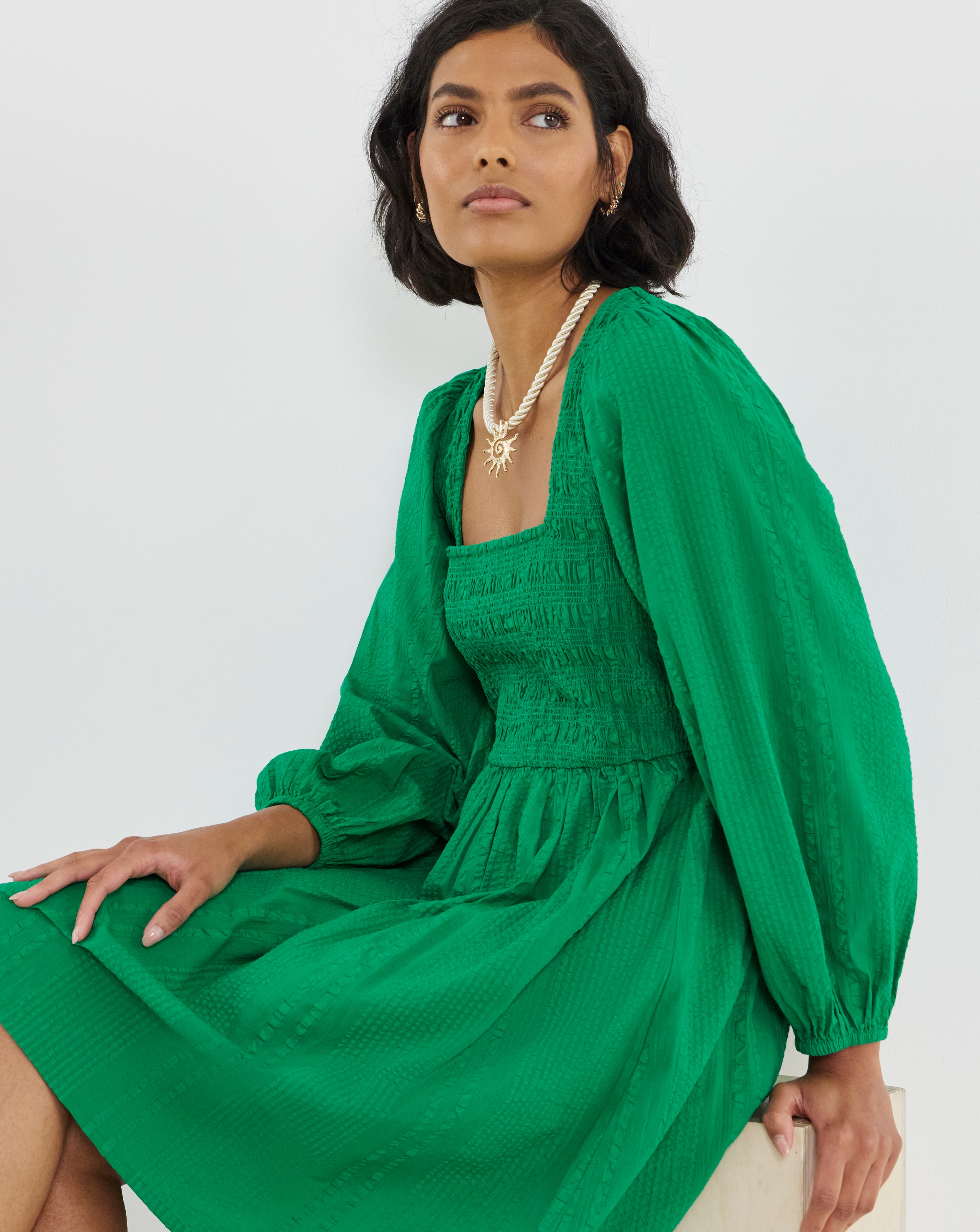 New In - Shirred Skater Dress