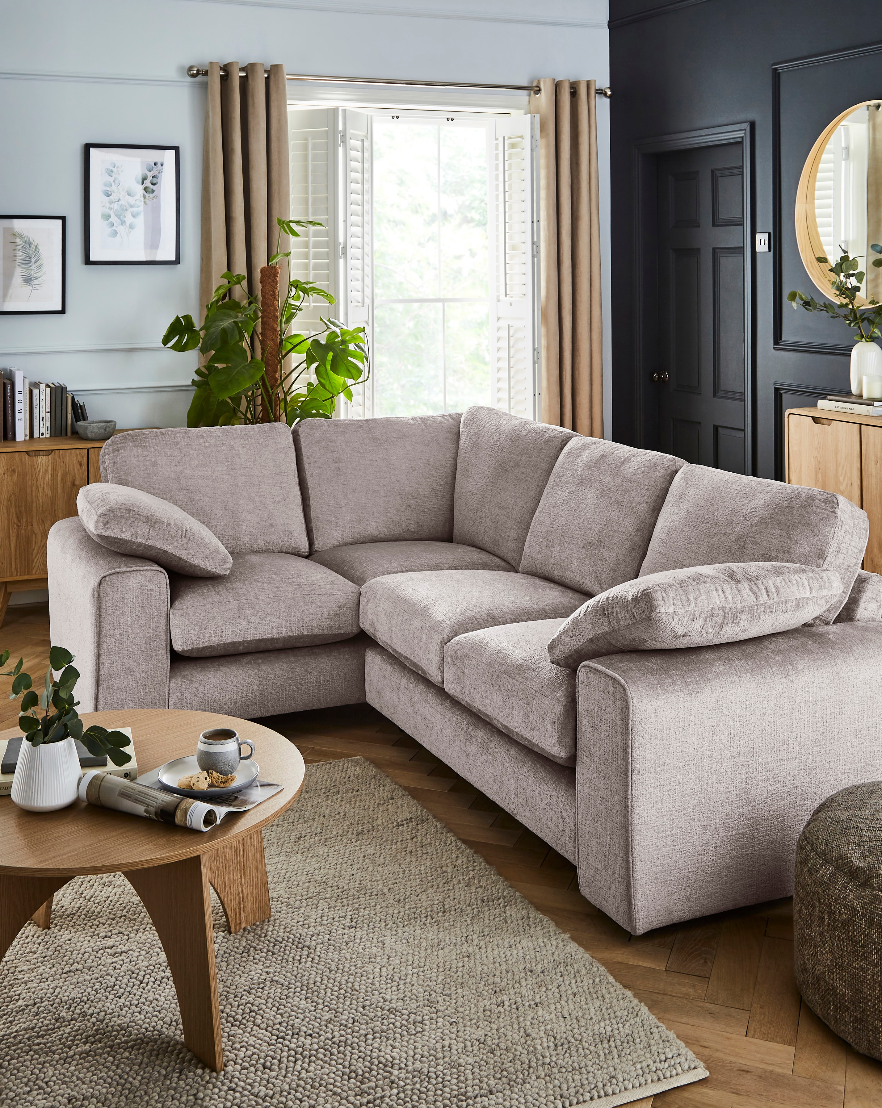 New In - Hunter Chenille Left Hand Corner Sofa
