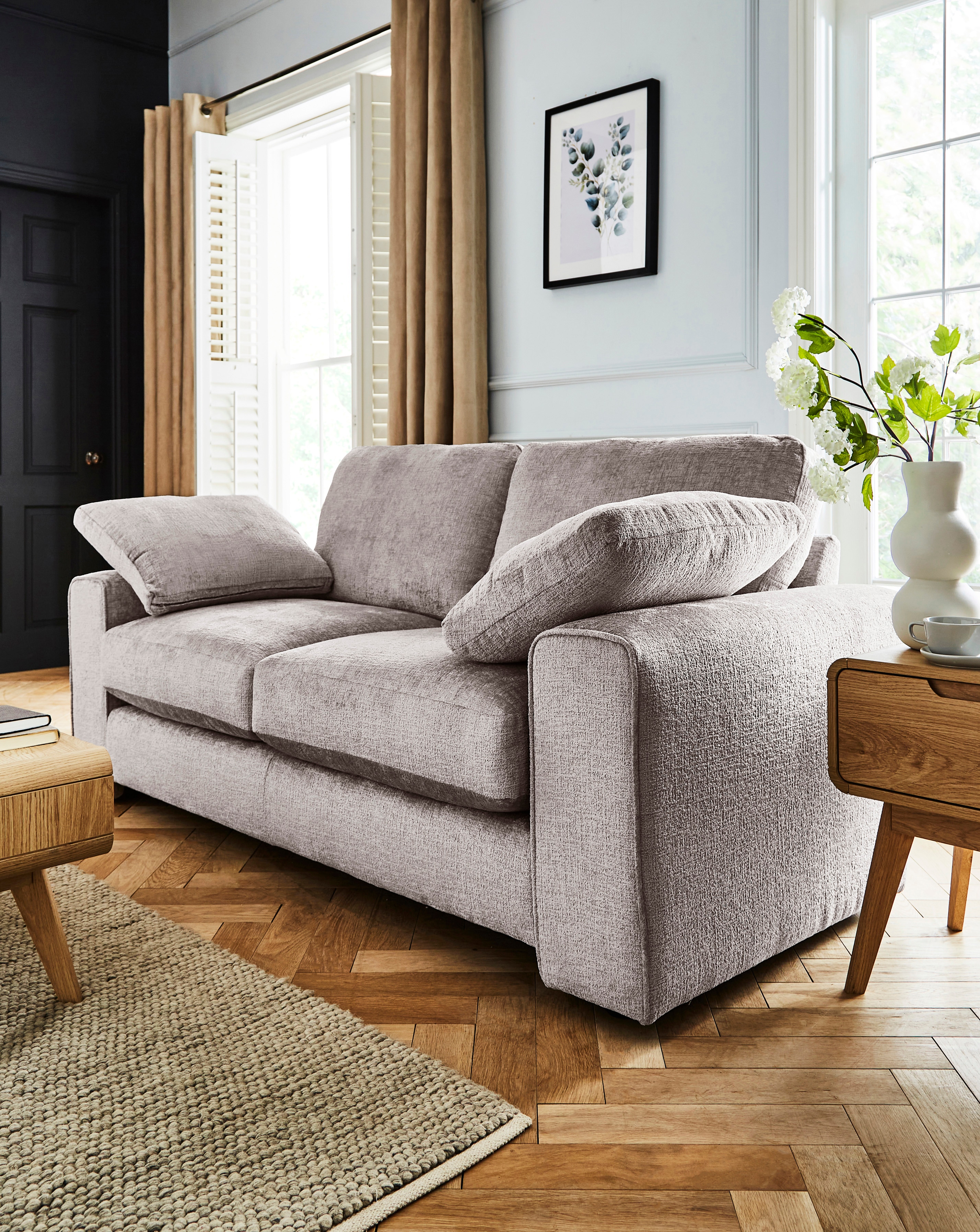 New In - Hunter Chenille 3 Seater Sofa