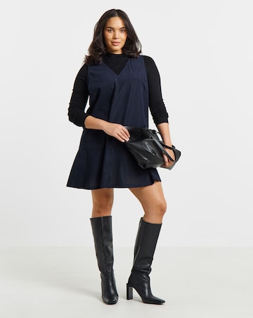 Simply Be Navy Cord Flippy Mini Dress