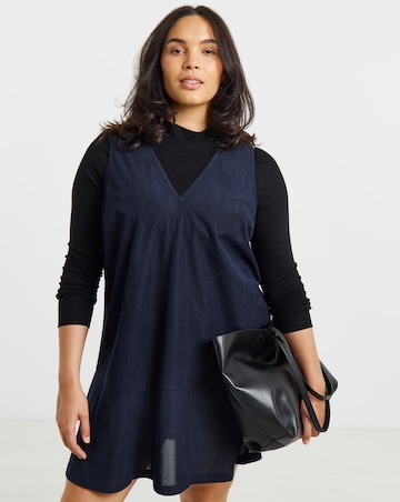 Simply Be Navy Cord Flippy Mini Dress