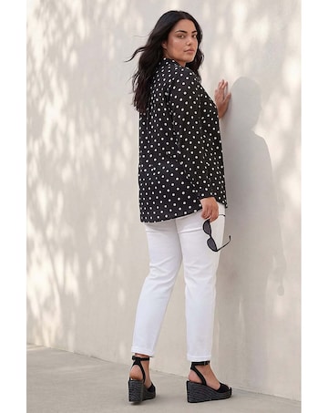Roman Curve Spot Print Button Shirt