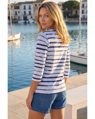 Roman Anchor Striped Hotfix Top