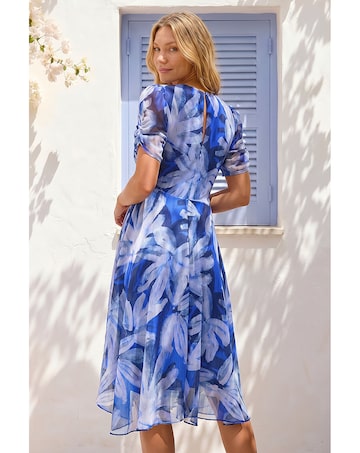 Roman Abstract Floral Hanky Hem Dress
