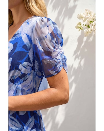 Roman Abstract Floral Hanky Hem Dress