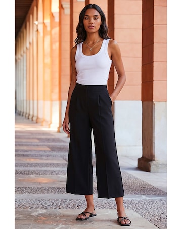 Roman Wide Leg Cropped Culottes