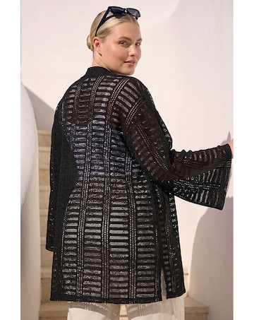 Roman Curve Open Knit Cardigan