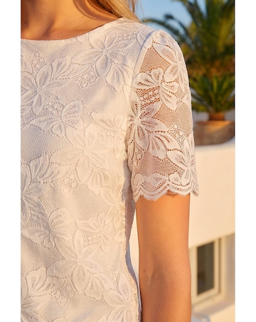 Roman Floral Stretch Lace Top