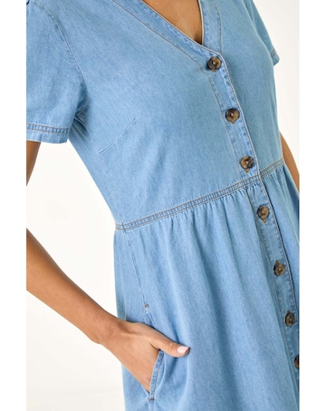 Roman Denim Button Down Midi Dress