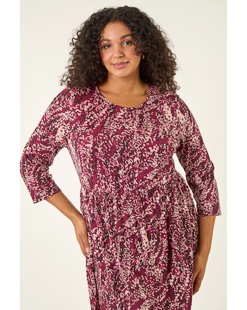 Roman Curve Spot Stretch Midi Dress