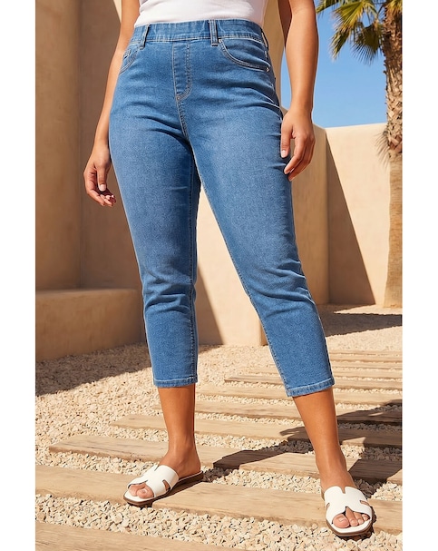 Roman Curve Cropped Denim Jeggings
