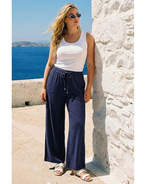 Roman Curve Linen Blend Trousers
