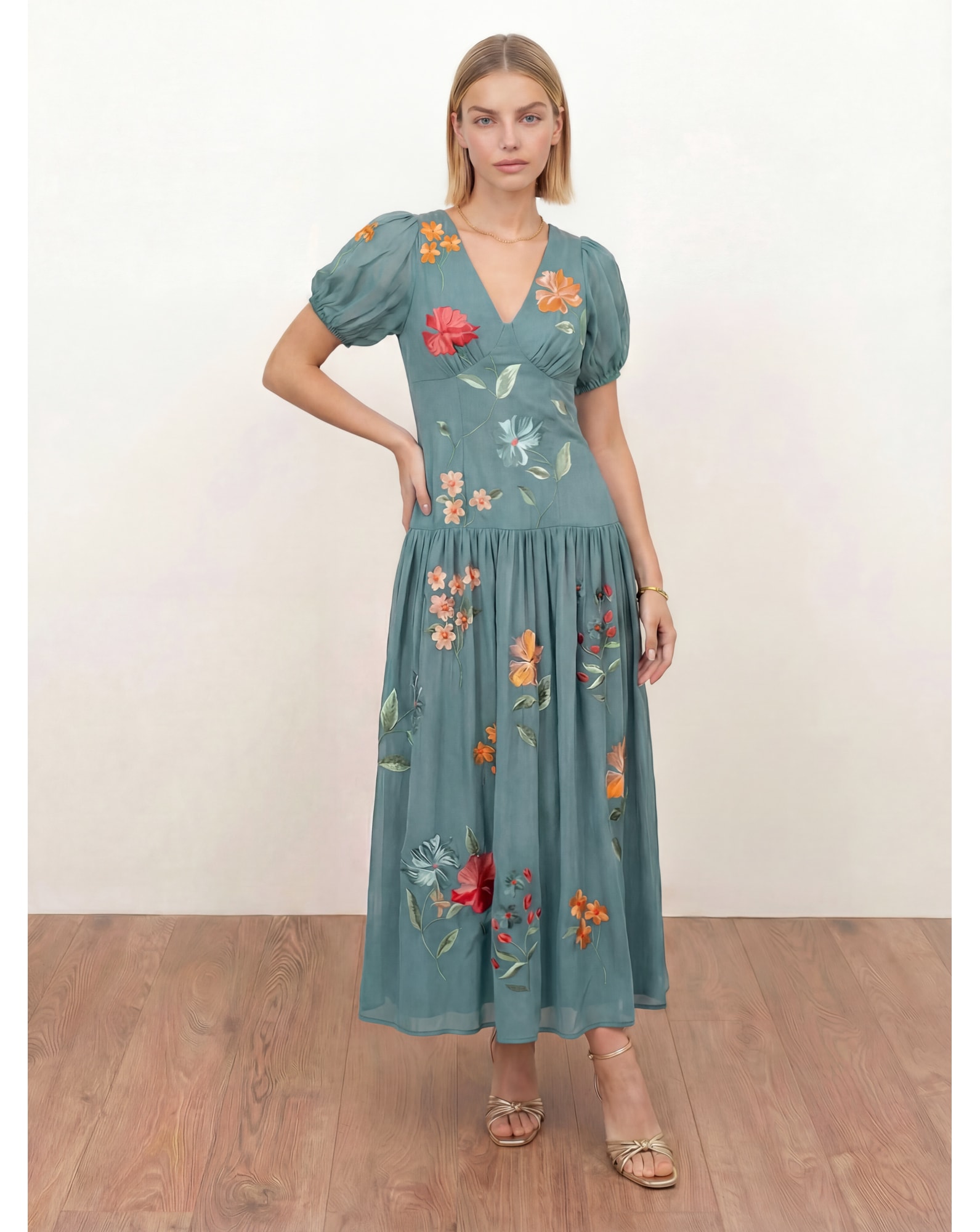 New In - Maya Deluxe Embroidered Midaxi Dress