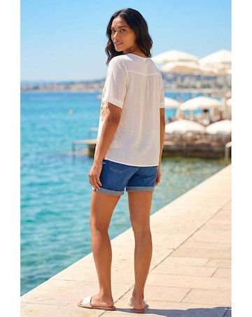 Roman Floral Embroidered Top