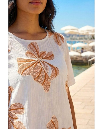 Roman Floral Embroidered Top