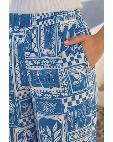 Roman Curve Postcard Wide Leg Trouser