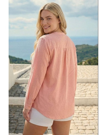Roman Curve Pintuck Sequin Blouse